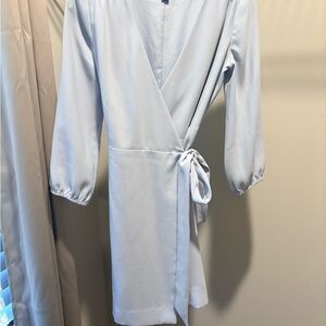 J. Crew Soft Blue Wrap Dress